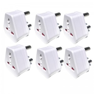 European USA UK Multi Plug to South African Power Converter - White (6 Pack)