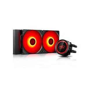 Deepcool GAMMAXXL240T Red LED CPU Liquid Cooler - Black