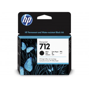 HP 712 80ml Black DesignJet Ink Cartridge for T200 and T600 Series