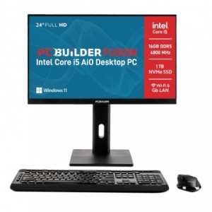 PCBuilder FUSION 24 inch Intel Core i5 AiO Desktop PC