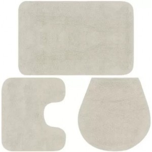 Casey 3 Piece Bathroom Mat Set - Light Brown