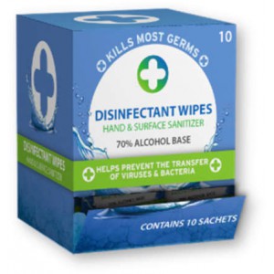 Liquid Clinic Single Use Disinfectant Wipes - 10 Pack