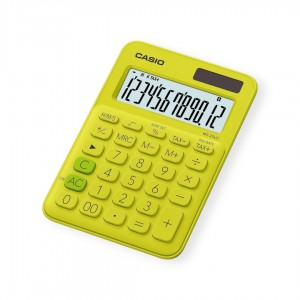 Casio 12-Digit Mini Desktop Calculator - Yellow
