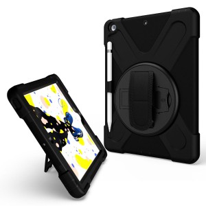 Tuff-Luv Armour Jack Case and Stand with Shoulder Strap for New iPad 10.2 (2019) - Black