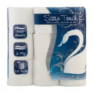 Satin Touch Toilet Paper 2 Ply Virgin 350 Sheets 18 Rolls White