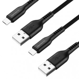 Volkano Weave Series Micro USB 4 Cable Pack - Black