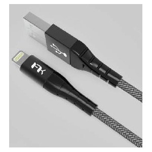 FeelTek 1.8m Braided Apple Lightning to USB Type-C Cable - Black