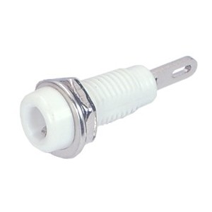 White 2mm Banana Socket Panel Mount K2141
