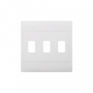 Synerji 4x4 Gridplate with 3-Way Switch Eco Range White