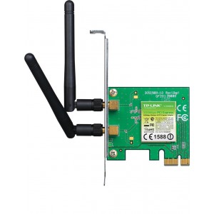 TP-LINK 300Mbps Wireless N PCI Express Adapter, Atheros, 2T2R, 2.4GHz, 802.11n/g/b, 2 Detachable Antennas