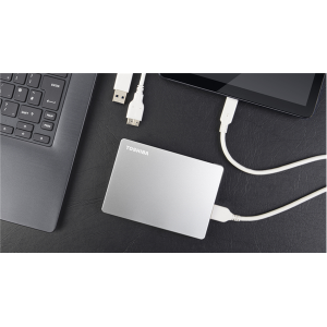 Toshiba Canvio Flex 4TB USB-C External Hard Drive - Silver