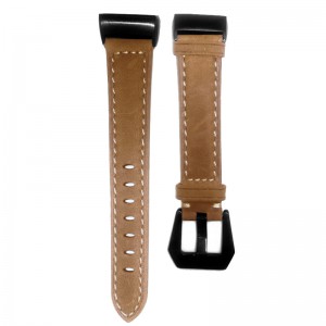 Fitbit Charge 3 Replacement Leather Strap Band - Light Brown Stitched