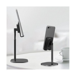 Adjustable Phone&amp; Tablet Metal Desk Stand - Black