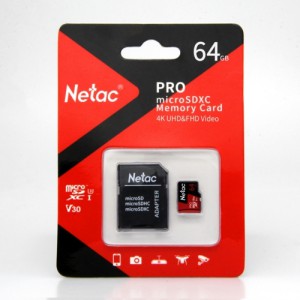 Netac P500 Extreme Pro 64GB Class 10 V10 U1 microSDXC Card &amp; Adaptor