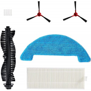 360 C50 Robot Vacuum and Mop Accessory kit Replacement Parts of 2 Side Brush 1 Main Brush 1 Filter 1 Washable Mop Cloth&amp;4 Water Tank Filter