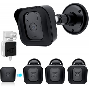 Wall Mount Bracket for All-New Blink Outdoor Camera Weather Proof 360 Degree Protective Adjustable Indoor/Outdoor Mount and Cover with Blink Sync Module Outlet Mount (3 Pack) - Black