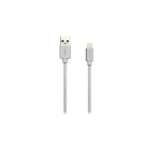Canyon Apple 8-pin iPhone and iPad Braided Charge and Sync Cable - Pearl White