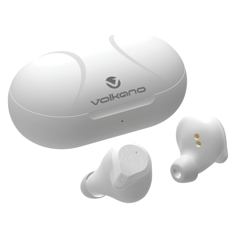 Volkano Scorpio Series True Wireless Earphones - White - GeeWiz