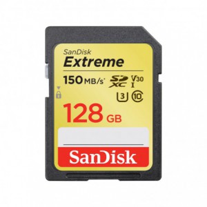Sandisk Extreme SDXC 128GB 150MB/s V30 Uhs-I U3 Memory Card
