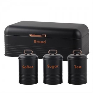 Totally Black/Rose Gold 4pc Bread Bin Combo