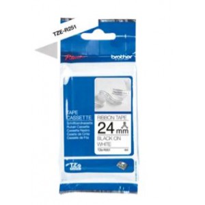 Brother TZe-R251 Ribbon Tape Cassette – 24 mm Black on White 4m