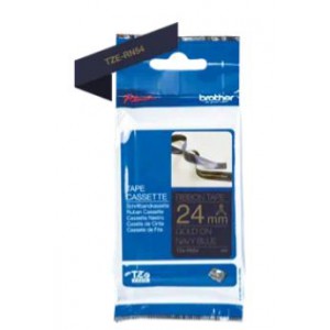 Brother TZe-RN54 Labelling Tape Ribbon– Gold on Navy Blue - 24mm Gold on Navy Blue 4m