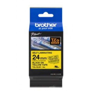Brother TZe-SL651 Self-Laminating Black on Yellow Labelling Tape – 24mm Black on Yellow 8m