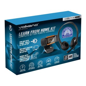 Volkano Learn from Home Kit, 720 Webcam, Headset