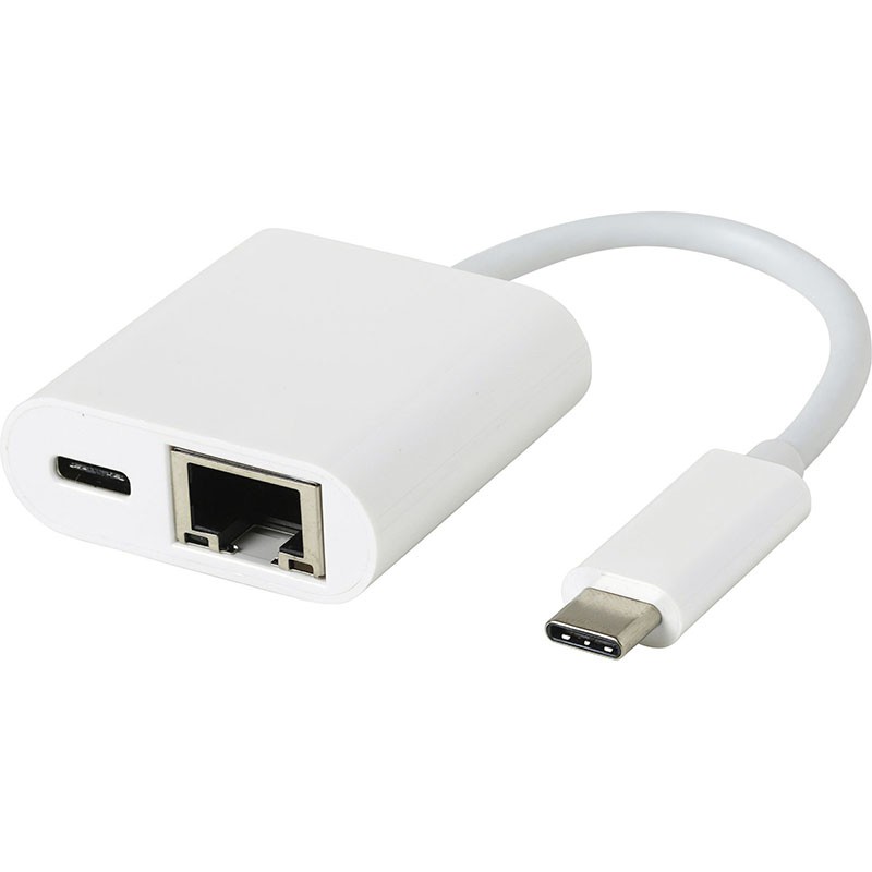 USBC to RJ45 Adapter 10/100Mbps with Charging Port (Works with new Chromecast 4K with