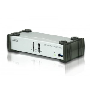 Aten 2-Port USB 3.0 Displayport Audio Kvmp Switch Support up to 3840x2160@30hz W/(Us/Eu/Out) Cord