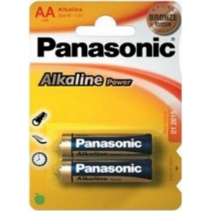 Panasonic Alkaline Power AA Batteries 2 Pack Colour Bronze (Min 12 units)