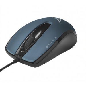Alcatroz Stealth 3 Stealth Silent USB Wired Mouse - Metallic Blue
