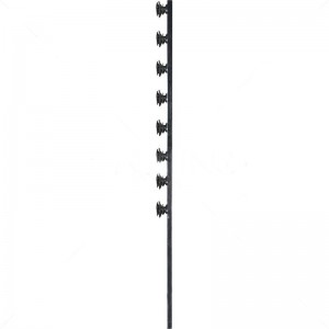 Nemtek Fence Pole - 8Line Square Tube Straight Black Shield Insulator