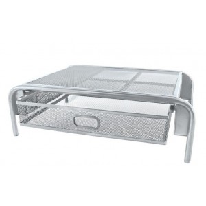SDS M710S Wire Mesh Computer Monitor Stand With Drawer Organizer