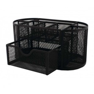 SDS M820 Wire Mesh Clip and Pin Holder With Drawer Organizer - Black