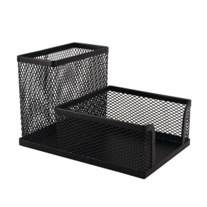 SDS M415 Wire Mesh Metal Cube &amp; Pen Holder - Black