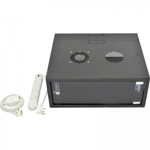 4U 300 + 200mm Collar Swing Frame Wall Box incl Fans and Power Black