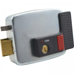 CISA Electric Rim Gate Lock Outward Open LHS with Push Button 12VAC