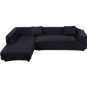 Fine Living L Shape Couch Cover -  Black