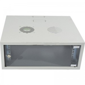 4U Wall Box Swingframe (400mmx100mm Collar) incl Fan and Power (Grey)