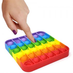 Pop It Bubble Square Fidget - Rainbow