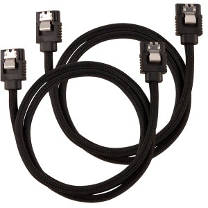 Corsair - 60cm Premium Braided Sleeved SATA Data Cable - Black