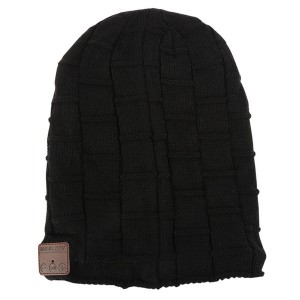 Wireless Bluetooth 5.0 Beanie Headset with Speaker Mic - Textured