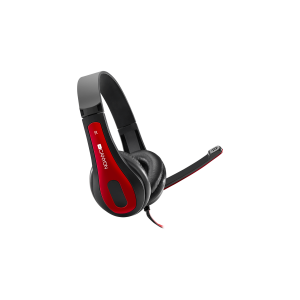 Canyon HSC-1 Basic PC Headset with Microphone - Black-Red