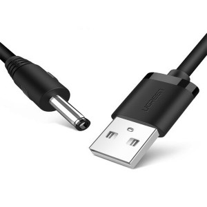 Ugreen USB 2.0 to DC 5V 3.5mm 1M Cable - Black