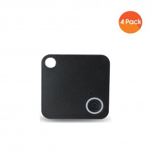 Mini Mate GPS Bluetooth Tracker Key Finder Locator Anti-Lost Device Tracker (4 Pack) - Black