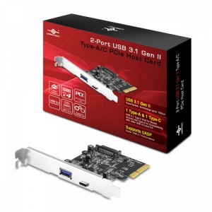 Vantec 2-Port USB 3.1 PCIe (10Gbps) USB C &amp; USB Type-A