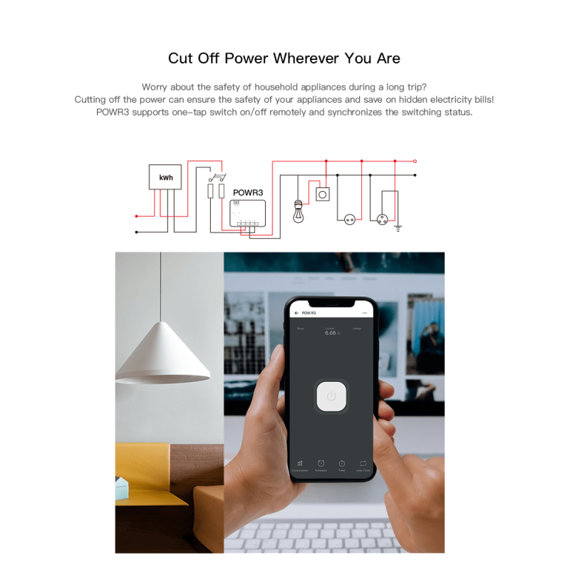 Sonoff POW R3 25A WiFi Geyser Smart Switch with Power Consumption ...