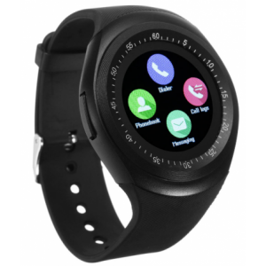 Geeko Y1S Unisex Bluetooth Round Smart Watch with GSM Sim Slot and Camera