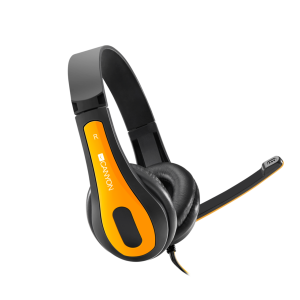 Canyon HSC-1 Basic PC Headset with Microphone - Black / Yellow